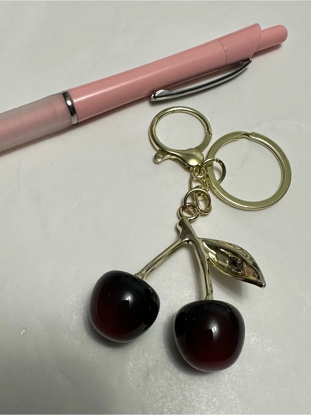 Cherry Charm in Gold and Deep Red